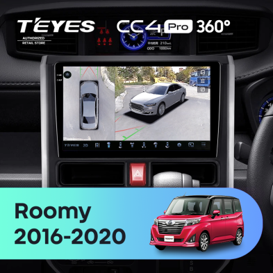Штатная магнитола Teyes CC4 Pro 360 12/256 Toyota Roomy (2016-2020 ) Правый руль