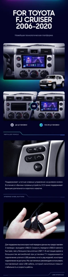 Штатная магнитола Teyes CC3L 4/32 Toyota FJ Cruiser J15 (2006-2020)