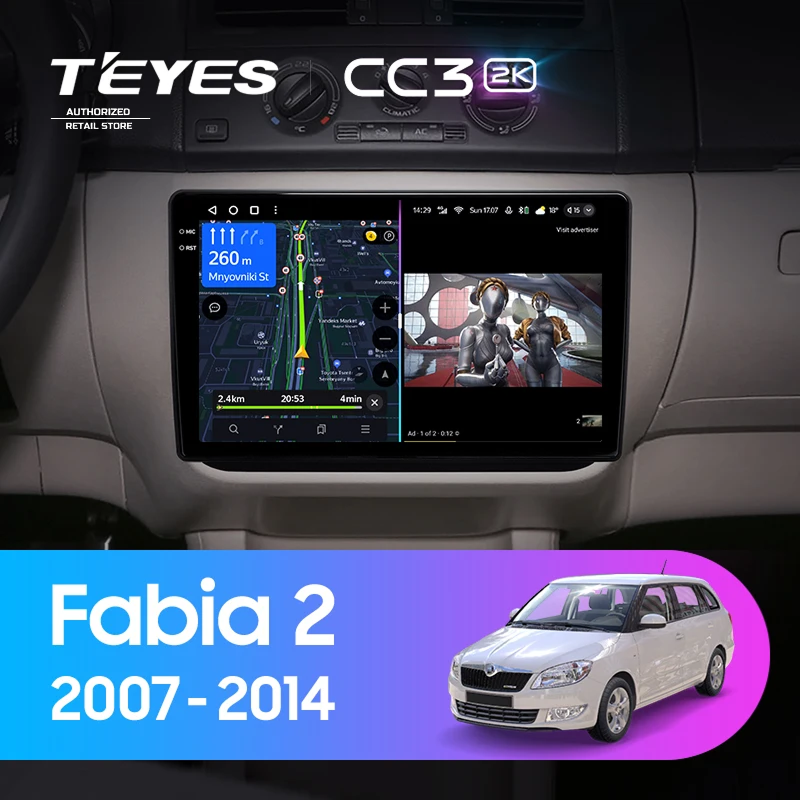 Штатная магнитола Teyes CC3 2K 4/64 Skoda Fabia 2 (2007-2014)