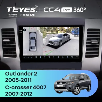 Штатная магнитола Teyes CC4 Pro 360 12/256 Citroen C-Crosser 1 (2007-2013) Декор Тип-A