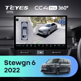 Штатная магнитола Teyes CC4 Pro 360 12/256 Honda Stepwgn 6 2022+ Правый руль (13")