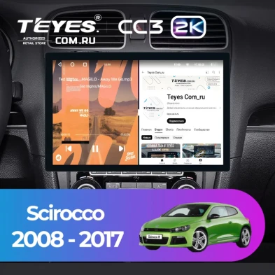 Штатная магнитола Teyes CC3 2K 4/64 Volkswagen Scirocco (2008-2017) (13")