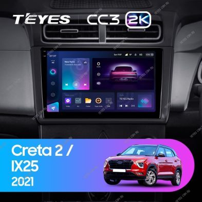Штатная магнитола Teyes CC3 2K 4/64 Hyundai Creta 2 2021+ (матовая) F1
