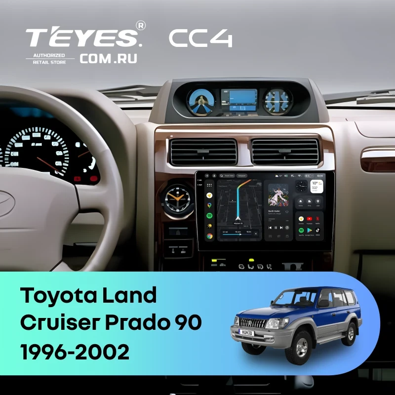 Штатная магнитола Teyes CC4 8/128 Toyota Land Cruiser Prado 90 (1996-2002)