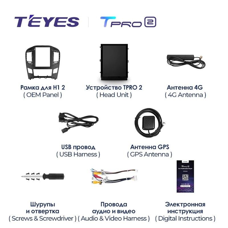 Штатная магнитола Tesla style Teyes TPRO 2 4/32 Hyundai H1 TQ (2015-2021)