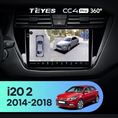 Штатная магнитола Teyes CC4 Pro 360 12/256 Hyundai i20 2 GB (2014-2018) Правый руль