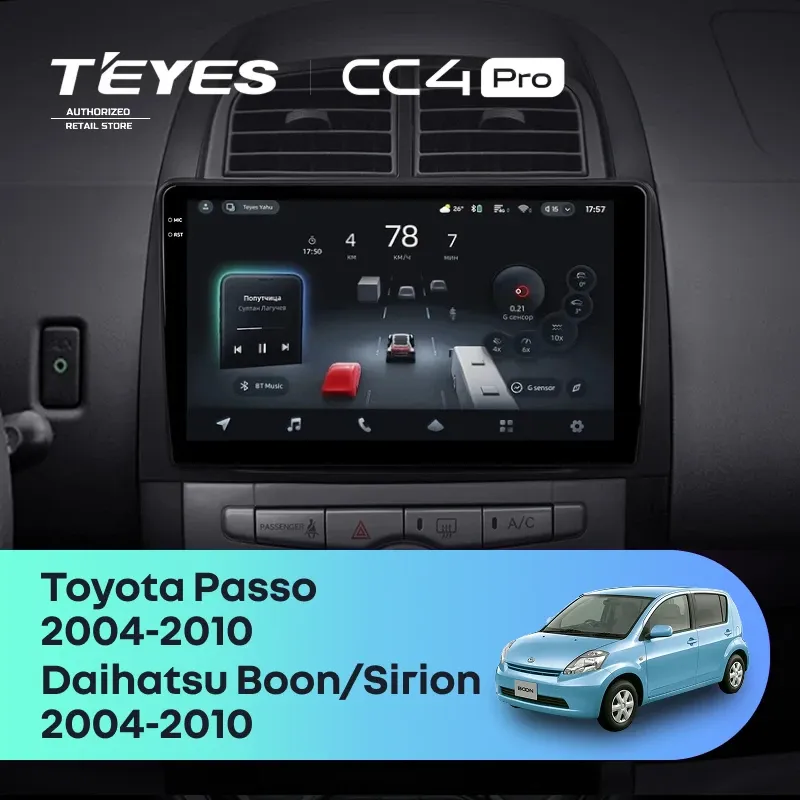 Штатная магнитола Teyes CC4 Pro 12/256 Toyota Passo XC10 (2004-2010)