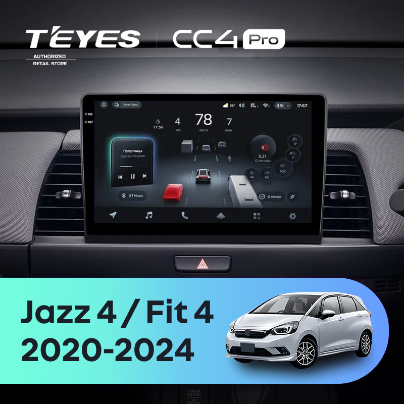 Штатная магнитола Teyes CC4 Pro 8/128 Honda Fit 4 (2020-2024) Тип-B Правый руль