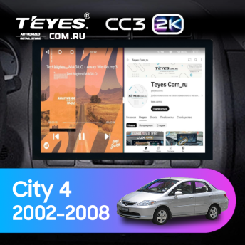 Штатная магнитола Teyes CC3 2K 4/64 Honda City 4 (2002-2008) (13")