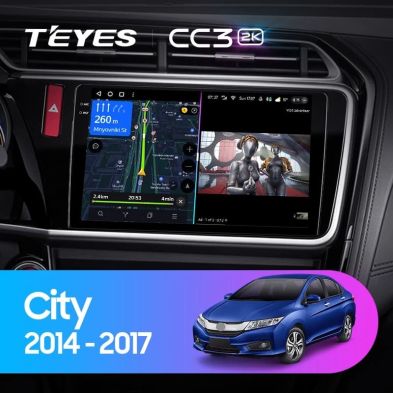 Штатная магнитола Teyes CC3 2K 360 6/128 Honda City (2014-2017) Тип-B