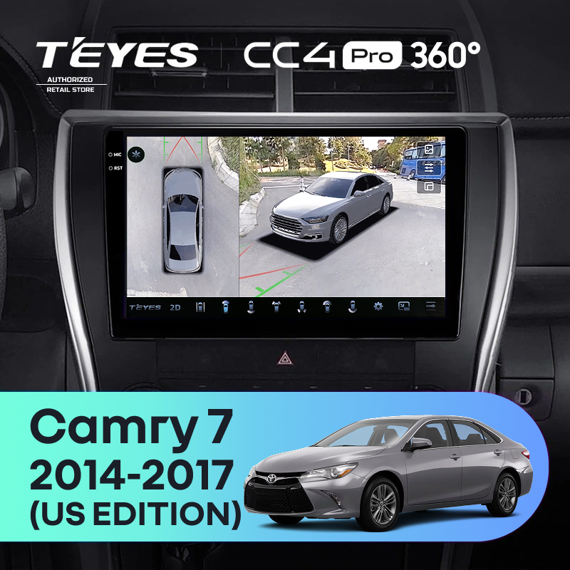 Штатная магнитола Teyes CC4 Pro 360 8/128 Toyota Camry 7 XV 50 55 (2014-2017) (North America) F5