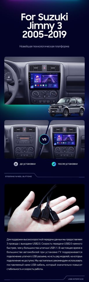 Штатная магнитола Teyes CC3 4/32 Suzuki Jimny 3 (2005-2019)