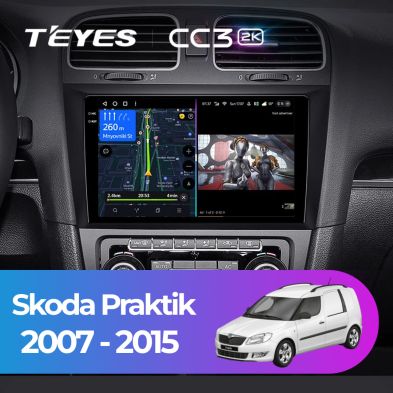 Штатная магнитола Teyes CC3 2K 360 6/128 Skoda Praktik (2007-2015)
