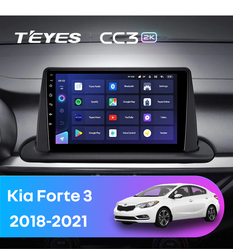 Штатная магнитола Teyes CC3 2K 360 6/128 Kia Forte 3 (2018-2021)
