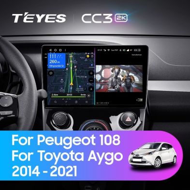 Штатная магнитола Teyes CC3 2K 4/32 Peugeot 108 (2014-2021) F1