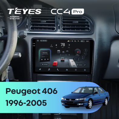Штатная магнитола Teyes CC4 Pro 12/256 Peugeot 406 (1999-2005)