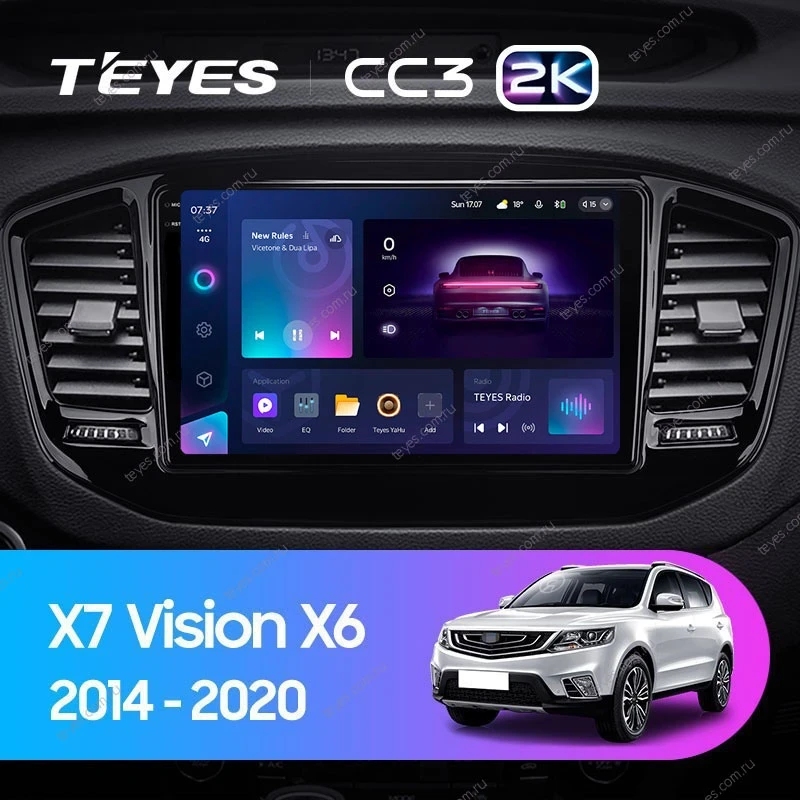 Штатная магнитола Teyes CC3 2K 4/32 Geely Emgrand X7 (2014-2020)