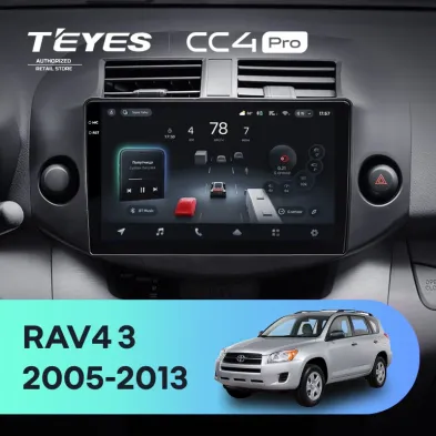 Штатная магнитола Teyes CC4 Pro 8/128 Toyota RAV4 3 XA30 (2005-2013) F2 10"