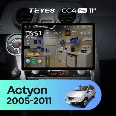 Штатная магнитола Teyes CC4 Pro 12/256 SsangYong Actyon C100 (2005-2011) (11")