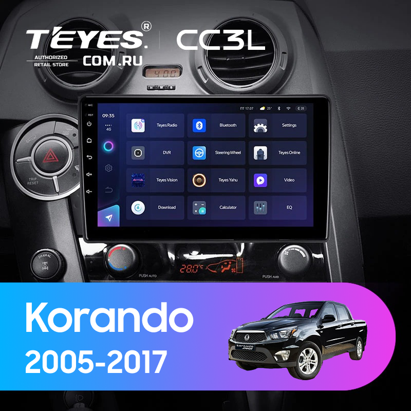 Штатная магнитола Teyes CC3L 4/32 SsangYong Korando Sports (2005-2017)