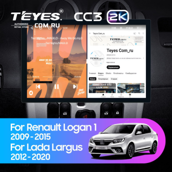 Штатная магнитола Teyes CC3 2K 6/128 Renault Logan 1 (2010-2015) (13")