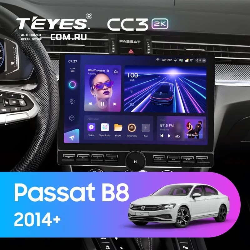 Штатная магнитола Teyes CC3 2K 6/128 Volkswagen Passat B8 2014+ (13" с кнопками)