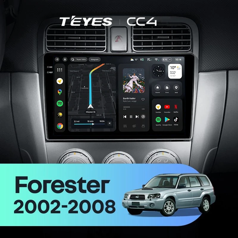 Штатная магнитола Teyes CC4 8/128 Subaru Forester SG (2002-2008)