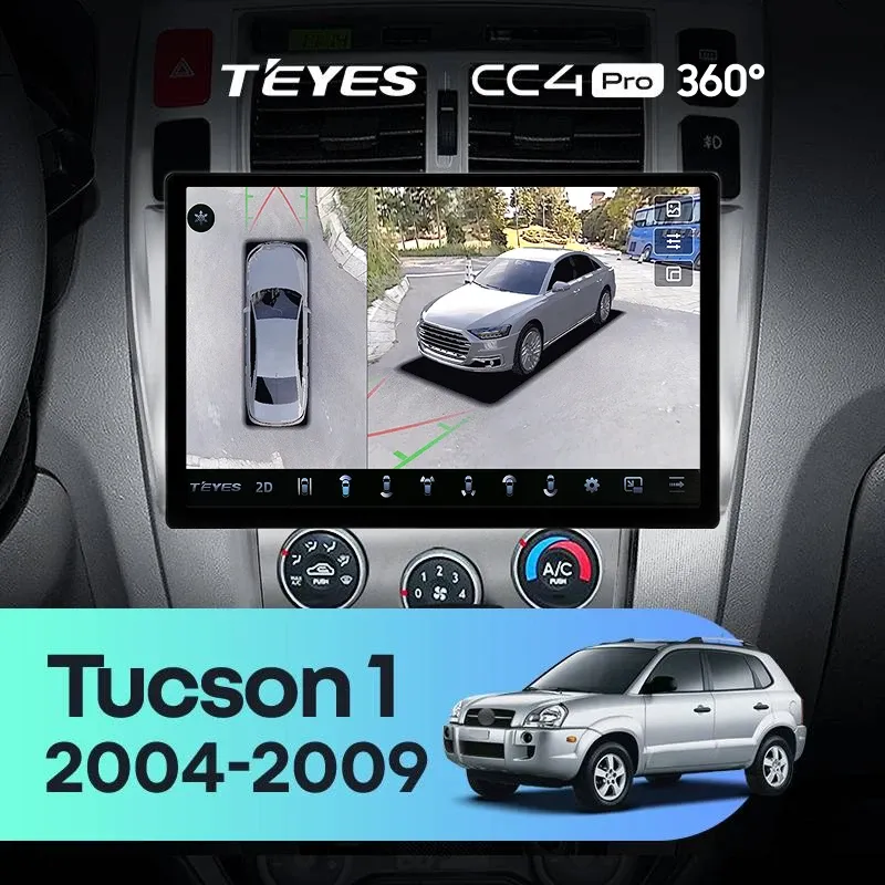 Штатная магнитола Teyes CC4 Pro 360 12/256 Hyundai Tucson 1 (2004-2009) F1 (11")