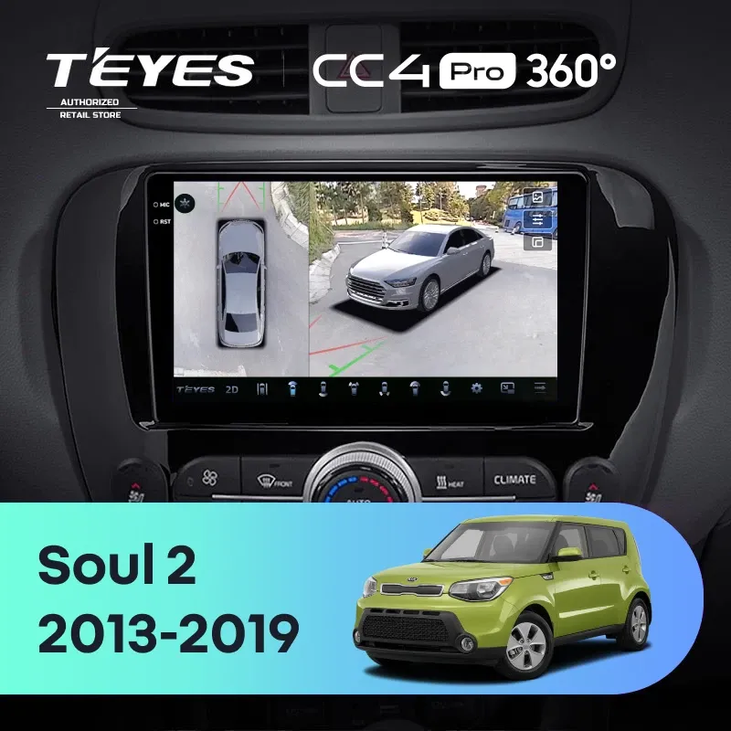 Штатная магнитола Teyes CC4 Pro 360 12/256 Kia Soul 2 PS (2013-2019) Тип-B