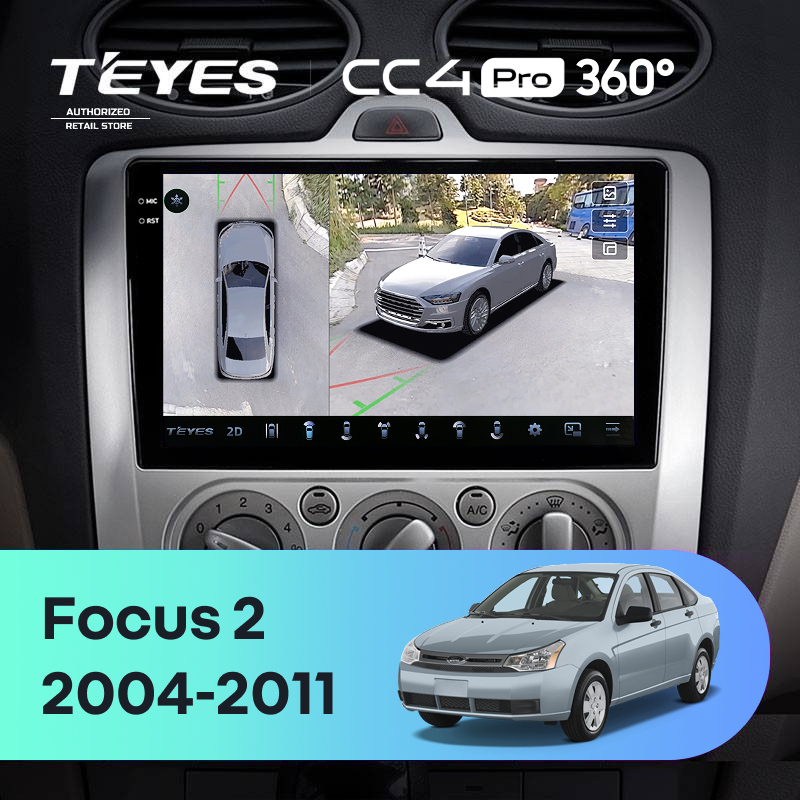 Штатная магнитола Teyes CC4 Pro 360 8/128 Ford Focus 2 Mk 2 (2004-2011) F1