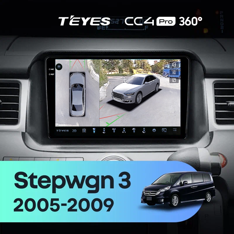 Штатная магнитола Teyes CC4 Pro 360 12/256 Honda Stepwgn 3 (2005-2009) Правый руль