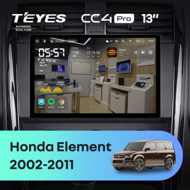 Штатная магнитола Teyes CC4 Pro 8/128 Honda Element YH (2002-2011) (13&quot;)