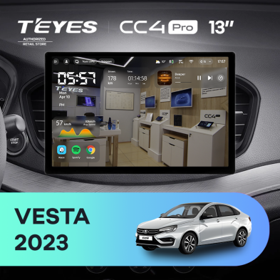 Штатная магнитола Teyes CC4 Pro 8/128 Lada Vesta 2023+ F2 Тип-B (13")