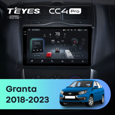 Штатная магнитола Teyes CC4 Pro 12/256 Lada Granta Cross (2018-2023)