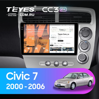 Штатная магнитола Teyes CC3 2K 6/128 Honda Civic 7 (2000-2006) F3 Правый руль