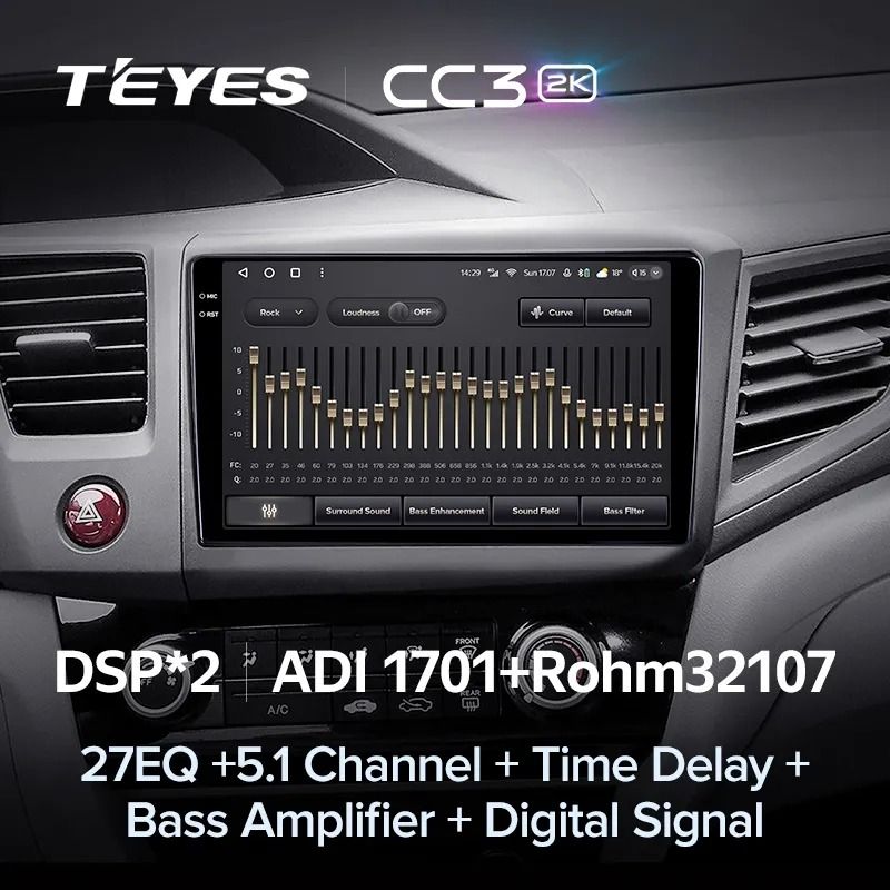 Штатная магнитола Teyes CC3 2K 6/128 Honda Civic 9 FB FK FD (2011-2015)