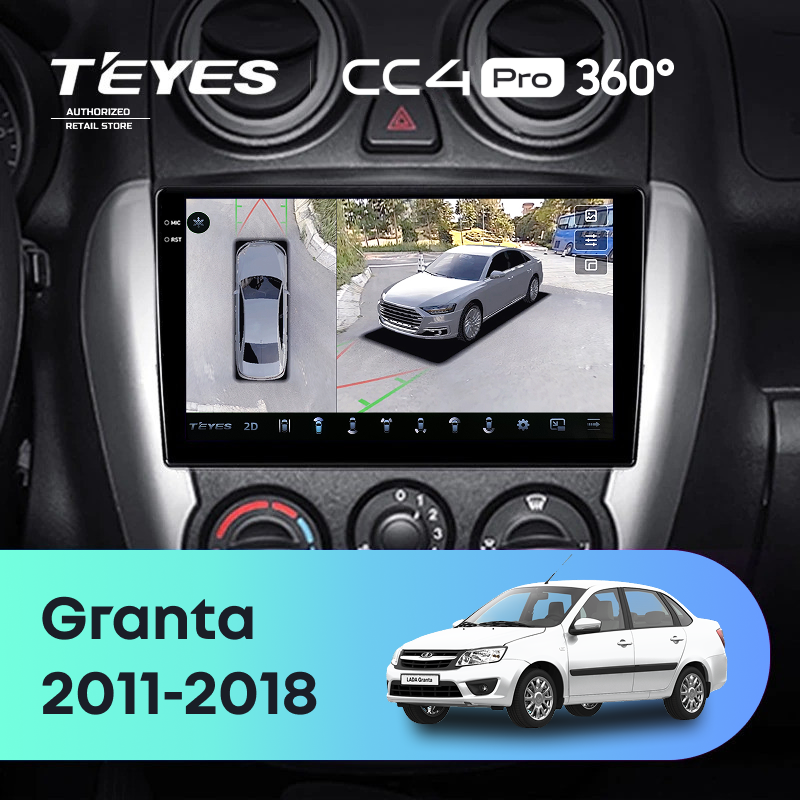 Штатная магнитола Teyes CC4 Pro 360 8/128 LADA Granta Sport (2011-2018) Тип-A