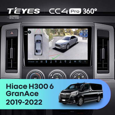 Штатная магнитола Teyes CC4 Pro 360 12/256 Toyota Hiace H300 VI (2019-2022) Тип-B