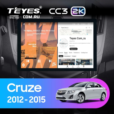 Штатная магнитола Teyes CC3 2K 4/64 Chevrolet Cruze J300 J308 (2012-2015) (13")