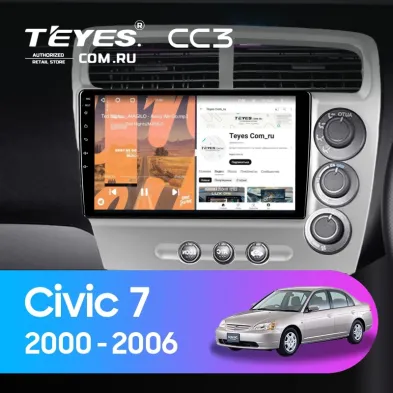 Штатная магнитола Teyes CC3 4/32 Honda Civic 7 (2000-2006) F3 Правый руль