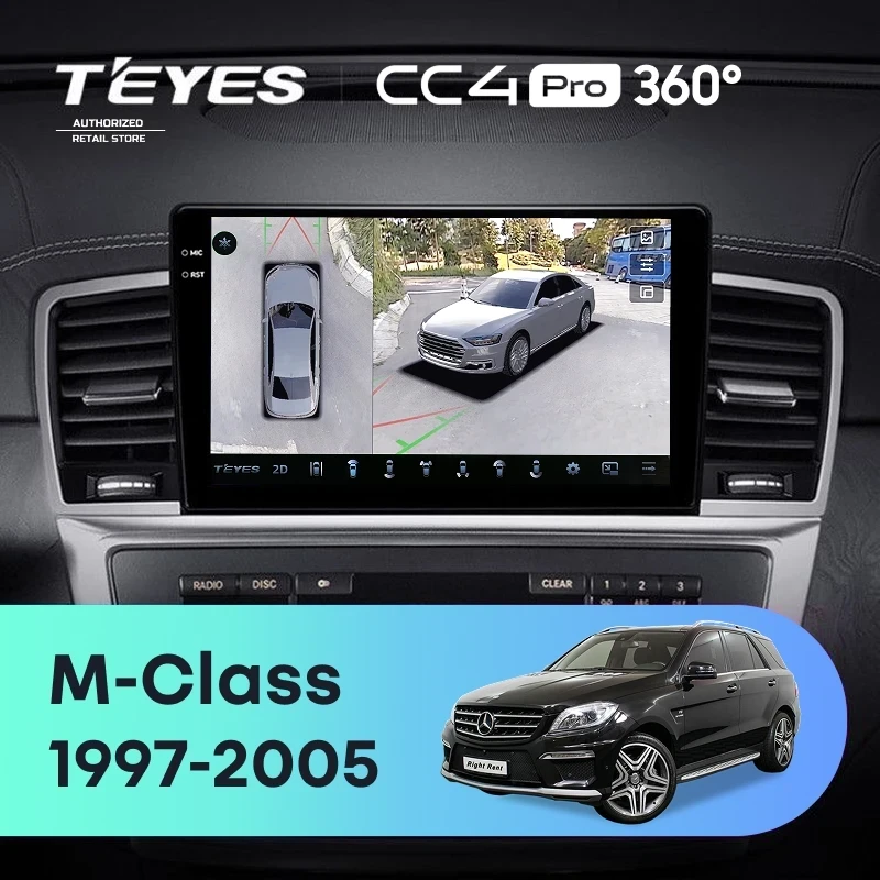 Штатная магнитола Teyes CC4 Pro 360 12/256 Mercedes-Benz M-Class I W163 ML (1997-2005) Тип-B