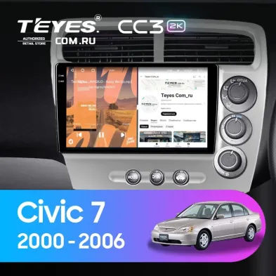 Штатная магнитола Teyes CC3 2K 4/32 Honda Civic 7 (2000-2006) F3 Правый руль