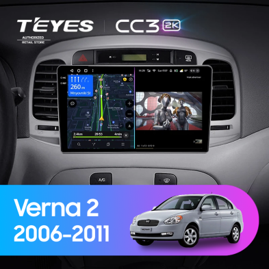 Штатная магнитола Teyes CC3 2K 360 6/128 Hyundai Verna 2 (2006-2011)