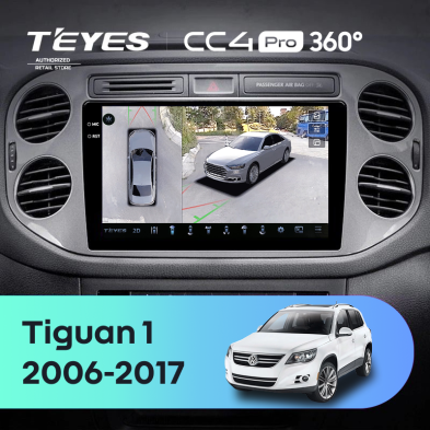 Штатная магнитола Teyes CC4 Pro 360 12/256 Volkswagen Tiguan 1 NF (2006-2017) F1