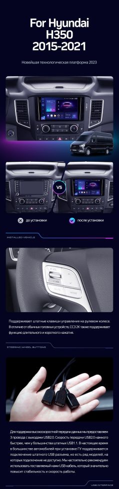 Штатная магнитола Teyes CC3L 4/32 Hyundai H350 (2015-2021)