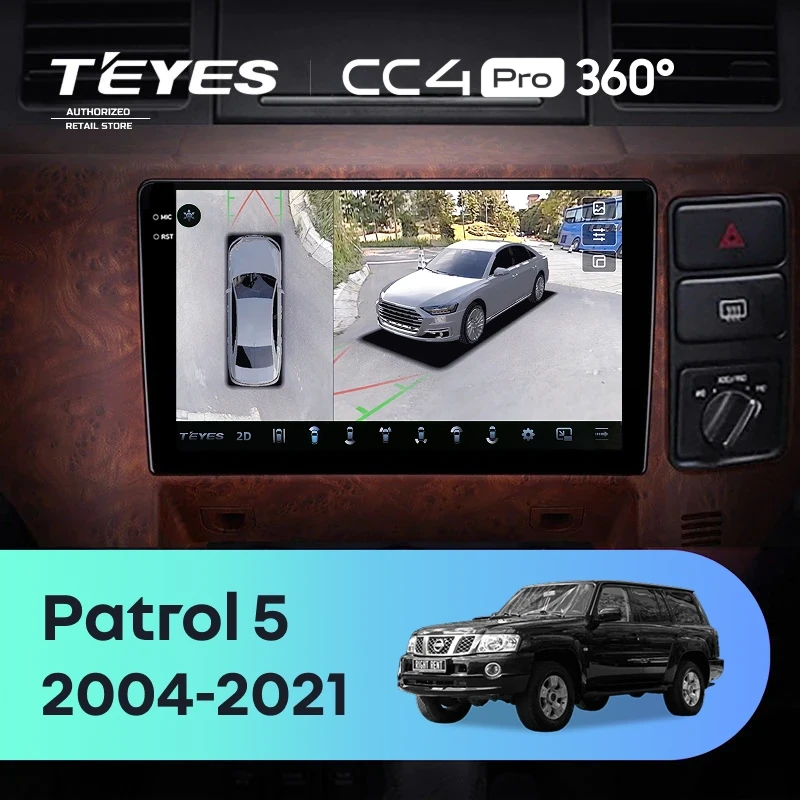 Штатная магнитола Teyes CC4 Pro 360 8/128 Nissan Patrol V 5 Y61 (2004-2021) F3 Правый руль