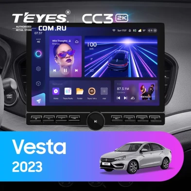 Штатная магнитола Teyes CC3 2K 6/128 Lada Vesta 2023+ F2 Тип-A (13" с кнопками)