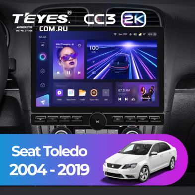 Штатная магнитола Teyes CC3 2K 6/128 Seat Toledo (2004-2019) (13" с кнопками)