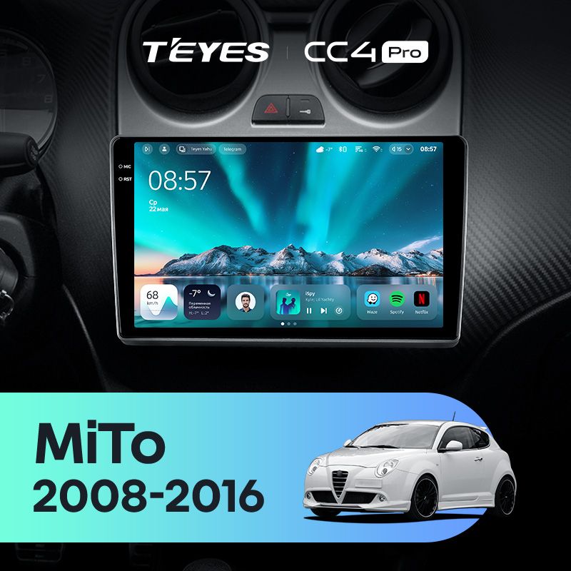 Штатная магнитола Teyes CC4 Pro 12/256 Alfa Romeo MiTo 955 (2008-2016)