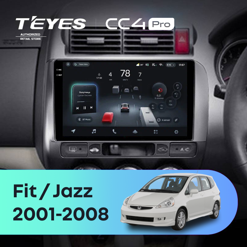 Штатная магнитола Teyes CC4 Pro 8/128 Honda Jazz GD (2001-2008) Правый руль